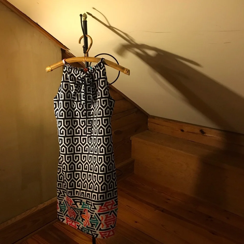 Crown & Ivy Black White Multi Geometric Dress, EUC, M - Picture 2 of 11